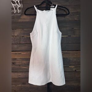 Zara White Mini Halter Shift Dress